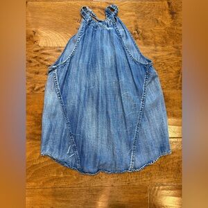 Anthro Cloth & Stone Chambray Halter Tank Top Tie Back S